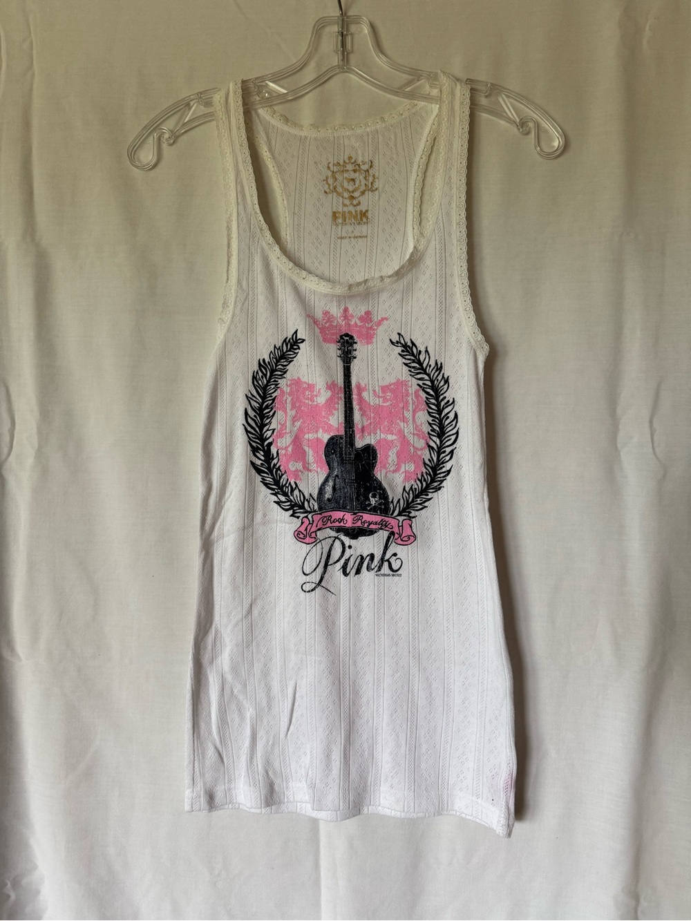 Vintage Y2K Victoria's Secret PINK 2006 Rock Royalty Tank Top NWOT Small